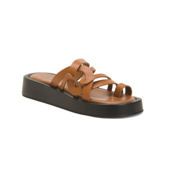 ALOHAS Tan Made In Spain Leather Cool Sandals